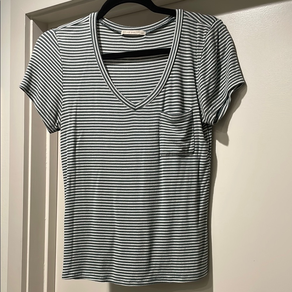 Striped V-Neck Women's Top